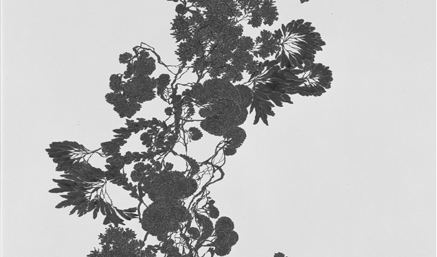 Yong-Kook Jeong Rootless Tree, 2008, Korean ink on Korean paper, 167 x 137 cm