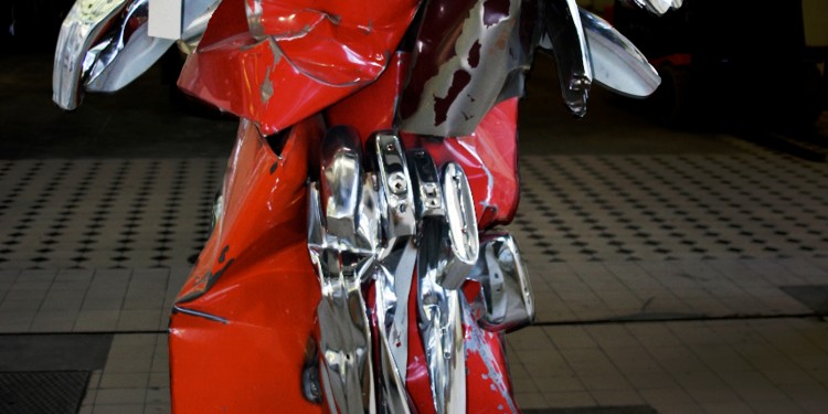 John Chamberlain CURVATUREROMANCE, 2009 Painted and chromed steel 172.1 x 134 x 98.43 cm (67.75 x 52.75 x 38.75 in) Courtesy of Friedman Benda, New York