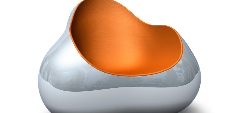 Karim Rashid Blobulous Chairs Chromo, 2008 Fiberglass with automotive chrome paint, upholstered foam seat. Courtesy of Edizioni Galleria Colombari, Milan