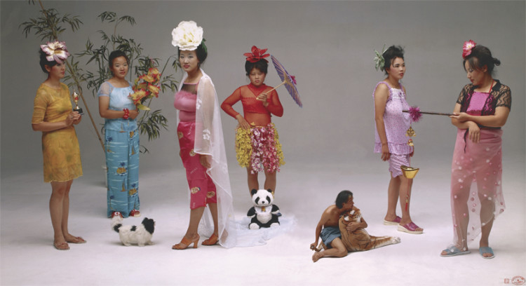 Wang Qingsong Chinese, born 1966 New Women, 2000 Chromogenic printImage: 120 x 220 cm (47 1/4 x 86 5/8 in.) The J. Paul Getty Museum, Los Angeles© Wang Qingsong 2009.18.2