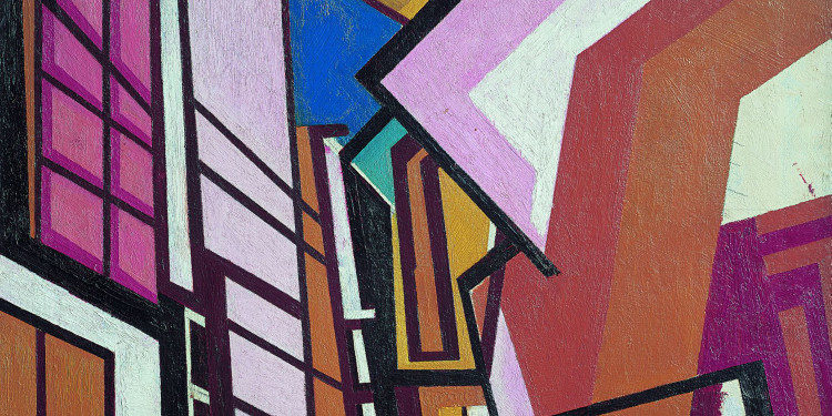 Wyndham Lewis Laboratorio, c. 1914-1915 Olio su tela Tate: acquisto 1974 Image courtesy of Tate Photography © By kind permission of the Wyndham Lewis Memorial Trust (a registered charity)