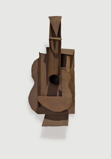 Pablo Picasso (Spanish, 1881-1973) Guitar. Paris, after mid-January 1914 Ferrous sheet metal and wire 30 1/2 x 13 3/4 x 7 5/8" (77.5 x 35 x 19.3 cm) The Museum of Modern Art, New York. Gift of the artist