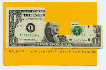 Mladen Stilinović Az amerikai gazdaság lassú dekonstrukciója / Slow destruction of American economy Részlet a Pénzről és Nullákról c. installációból / part of the installation On Money and Zeros, 1978-2000