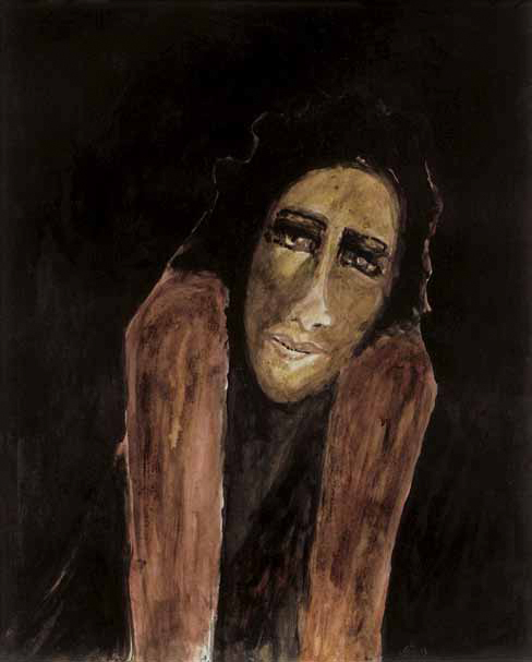 Untitled (Portrait of a Woman), by Rabindranath Tagore. Watercolour and coloured ink on paper; 49.5 x 40 cm. Private collection. Image courtesy Sotheby’s, London. Untitled (Portrait of a Woman), by Rabindranath Tagore. Watercolour and coloured ink on paper; 49.5 x 40 cm. Private collection. Image courtesy Sotheby’s, London.