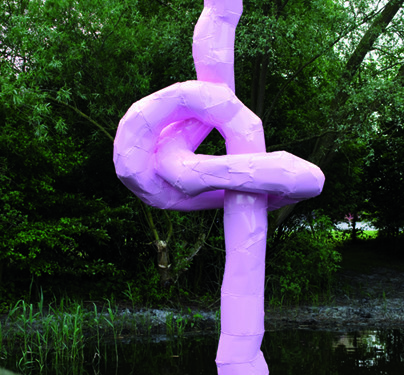 Franz West, “Eidos”, 2009 Aluminum lacquered, 520 (H) x 230 x 140 cm Sculpture in Nature, Nature of Sculpture, Foundation 'De 11 Lijnen', Oudenburg 2009 Photo: Hugo Maertens-Bruge