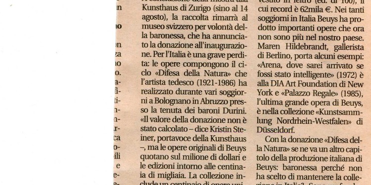 SOLE 24 ORE, SAB. 11 GIUGNO 2011 - ...ed proprio così che si chiude il cerchio... Un profondo ringraziamento a tutti coloro che hanno seguito e collaborato in questi lunghi anni di integro, appassionato, costante lavoro nell'Arte e oltre l'Arte... Lucrezia De Domizio Durini