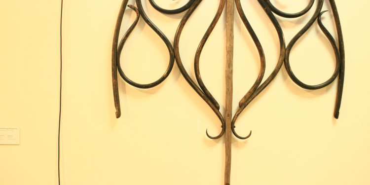 Olga & Aleksandr Florensky, Scheletro di razza dalla serie «Scheletri diversi” 2008 Legno, oggetti d’antiquariato Skeleton of an Electric Ray From series “Various skeletons” 2008 Wood, antique instrument