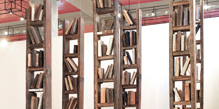 Petr Bely, Libreria Pinocchio 2008 Installazione Legno Pinocchio's Library 2008 Installation Wood