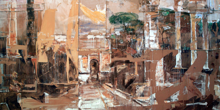 Valery Koshlyakov, Il Foro 2008 Cartone ondulato, tempera Forum 2008 Cardboard, tempera