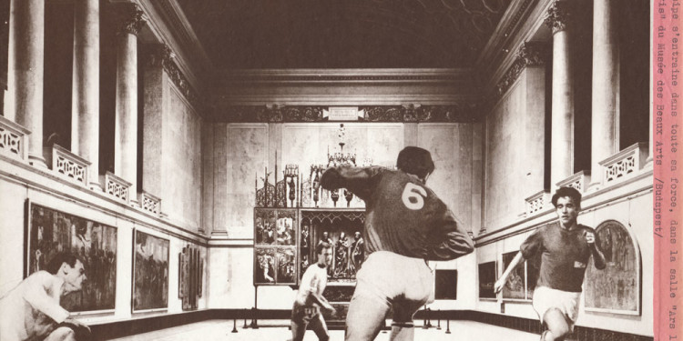 Lakner László: Futball a Szépművészeti Múzeumban, 1971 A művész jóvoltából László Lakner: Football in the Museum of Fine Arts, 1971 Courtesy of the artist