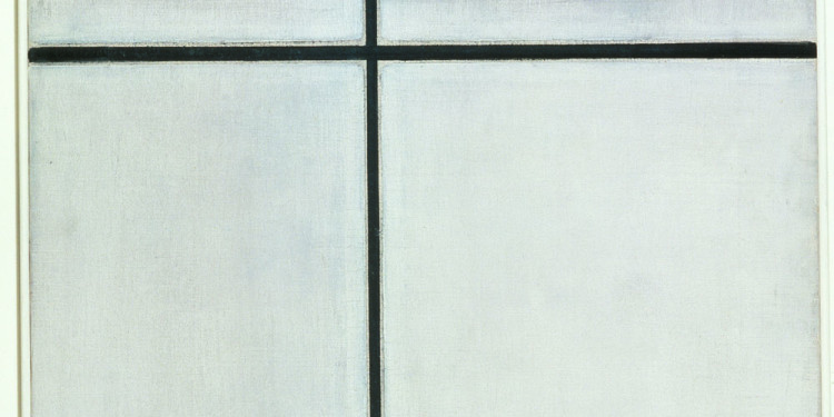 Piet Mondrian Komposition mit Doppellinie und Blau (unvollendet), 1935 Öl auf Leinwand / oil on canvas 60 x 50 cm Foto: MUMOK © Mondrian / Holzman Trust c/o HCR International, Warrenton VA