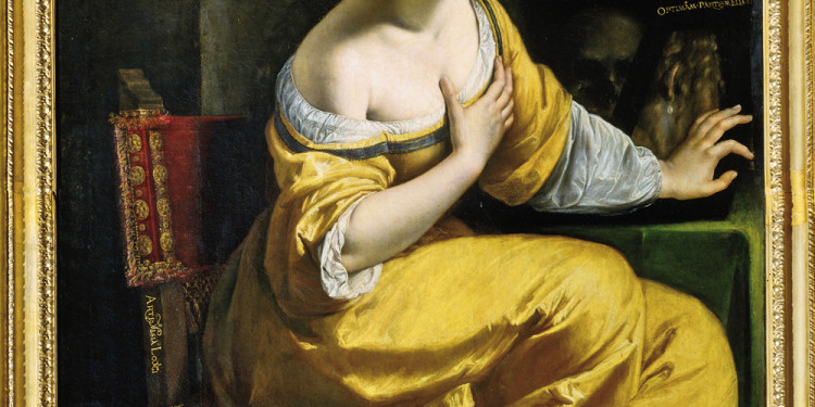 Artemisia Gentileschi Maddalena 1617-18 Olio su tela, cm 146,5 x 108 Iscrizioni: firmato “ARTIMISIA LOMI” sulla spalliera della sedia Firenze, Galleria Palatina, inv. 1912 n. 142 © 2011. Foto Scala, Firenze - Su concessione del Ministero per i Beni e le Attività Culturali