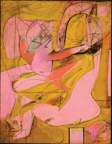 Willem de Kooning (American, born the Netherlands. 1904-1997) Pink Angels c. 1945 Oil and charcoal on canvas 52 x 40" (132.1 x 101.6 cm) Frederick R. Weisman Art Foundation, Los Angeles © 2011 The Willem de Kooning Foundation/Artists Rights Society (ARS), New York