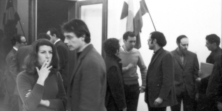 Mostra Arte Povera, inaugurazione / Exhibition Arte povera, opening Galleria De’ Foscherari, Bologna, 1968 / De’ Foscherari Gallery, Bologna, 1968 Foto / Photo: Archivio De’ Foscherari