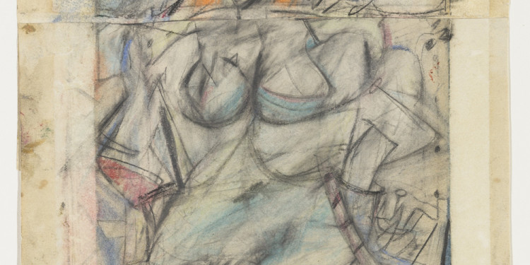 Willem de Kooning (American, born the Netherlands. 1904-1997) Seated Woman (1952) Pencil, pastel, and oil on two sheets of paper 12 1/8 x 9 1/2" (30.8 x 24.2 cm) The Museum of Modern Art, New York. The Lauder Foundation Fund © 2011 The Willem de Kooning Foundation/Artists Rights Society (ARS), New York