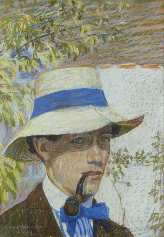 Autoritratto con panama (Autoportrait à la pipe), 1908 pastello su carta, 50 x 34 cm courtesy Jean-Luc Baroni Ltd., Londra