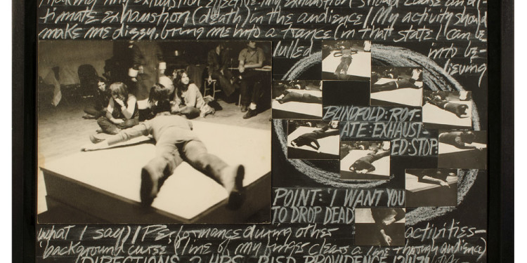 Vito Acconci Directions (Direzioni), 1969 stampa fotografica e testo su cartoncino / photographic print and text on cardboard 42,5 x 68 cm Fondazione per l’Arte Moderna e Contemporanea CRT in comodato presso / on loan to GAM Galleria Civica d’Arte Moderna e Contemporanea, Torino Castello di Rivoli Museo d’Arte Contemporanea, Rivoli-Torino