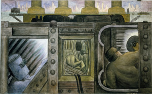 Diego Rivera. Electric Power. 1931-32. Fresco on reinforced cement in a galvanized-steel framework, 58 1/16 x 94 1/8” (147.5 x 239 cm). Private collection, Mexico © 2011 Banco de México Diego Rivera & Frida Kahlo Museums Trust, México, D.F./Artists Rights Society (ARS), New York
