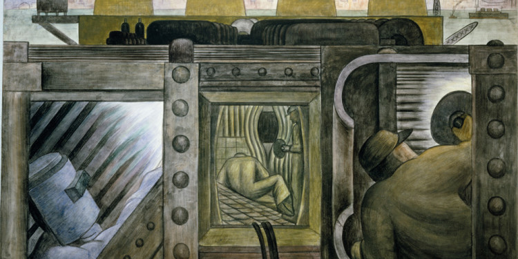 Diego Rivera. Electric Power. 1931-32. Fresco on reinforced cement in a galvanized-steel framework, 58 1/16 x 94 1/8” (147.5 x 239 cm). Private collection, Mexico © 2011 Banco de México Diego Rivera & Frida Kahlo Museums Trust, México, D.F./Artists Rights Society (ARS), New York