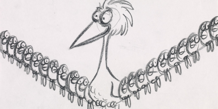 Ralph Eggleston Storyboard FOR THE BIRDS (2000) Matita