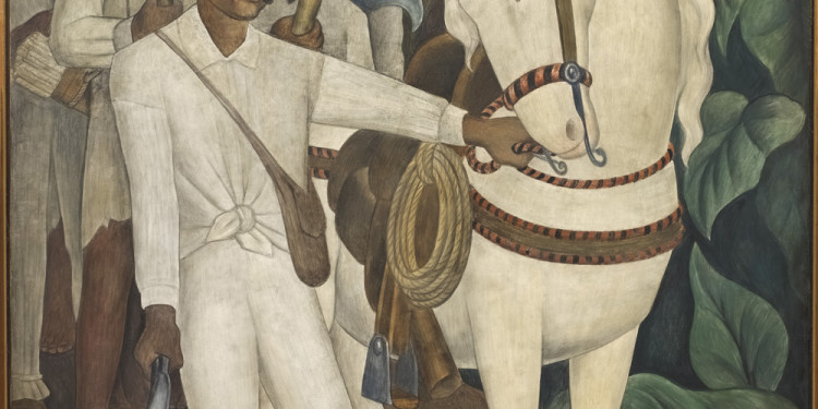 Diego Rivera. Agrarian Leader Zapata, 1931. Fresco on reinforced cement in a galvanized-steel framework, 93 ¾ x 74” (238.1 x 188 cm). The Museum of Modern Art, New York. Abby Aldrich Rockefeller Fund © 2011 Banco de México Diego Rivera & Frida Kahlo Museums Trust, México, D.F./Artists Rights Society (ARS), New York