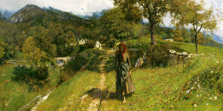 Andrea Tavernier (Torino 1858 – Grottaferrata, Roma 1932) Mattino autunnale, 1902 Olio su tela, 134 x 210 cm Collezione Intesa Sanpaolo