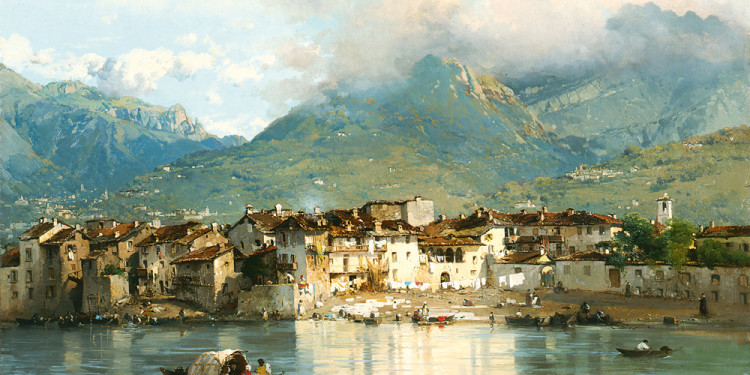 Gerolamo Induno (Milano 1825 – 1890) Pescarenico, 1862 Olio su tela, 57,5 x 79,5 cm Collezione Fondazione Cariplo