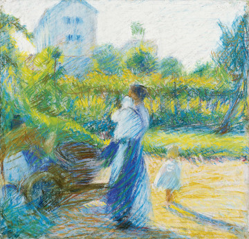 Umberto Boccioni (Reggio Calabria 1882 – Verona 1916) Donna in giardino, 1910 Pastello su carta applicata su tela, 37 x 38 cm Collezione Intesa Sanpaolo