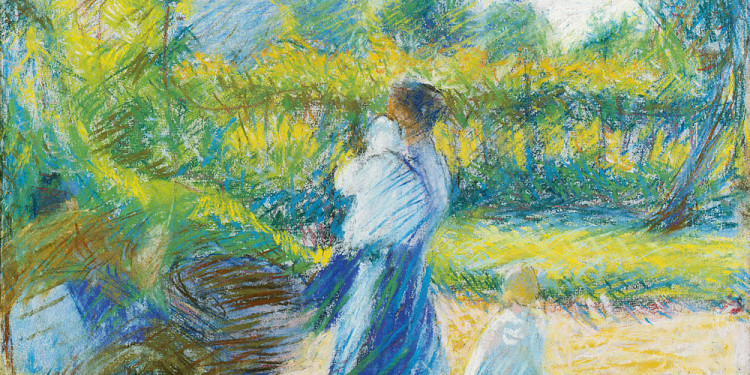 Umberto Boccioni (Reggio Calabria 1882 – Verona 1916) Donna in giardino, 1910 Pastello su carta applicata su tela, 37 x 38 cm Collezione Intesa Sanpaolo