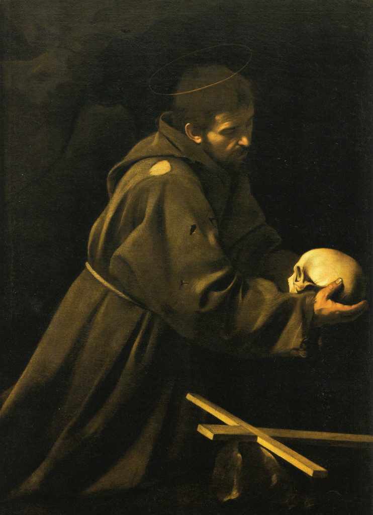 Caravaggio (Michelangelo da Merisi detto il Caravaggio 1571-1610) San Francesco in meditazione, 1603 ca, Convento dell'Immacola Concezione, Ministero dell'interno-Patrimonio del Fondo Edifici di Culto