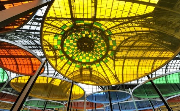 Daniel Buren, Excentrique(s), travail in situ, 2012, Monumenta, Grand Palais, Paris