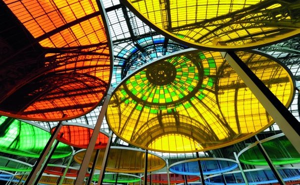 Daniel Buren, Excentrique(s), travail in situ, 2012, Monumenta, Grand Palais, Paris