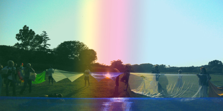 Performance Rainbow in Caffarella Valley in Rome - London Biennale Pollination 5.7.2012