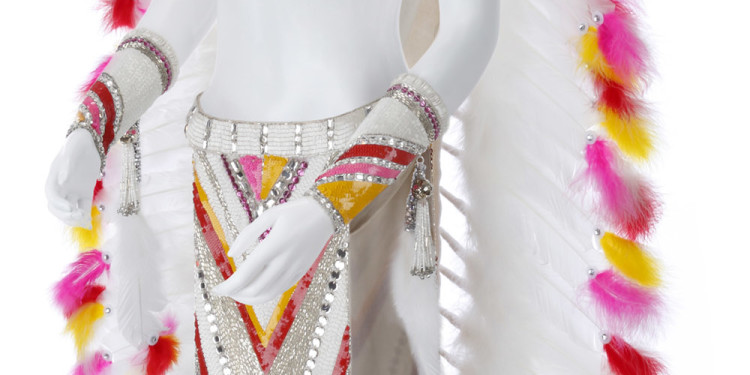 Cher - Date: 1973 Medium: Design by Bob Mackie Photo: Courtesy of the Rock and Roll Hall of Fame and Museum Credit: Collection of Cher Description: Costume for "Half Breed"