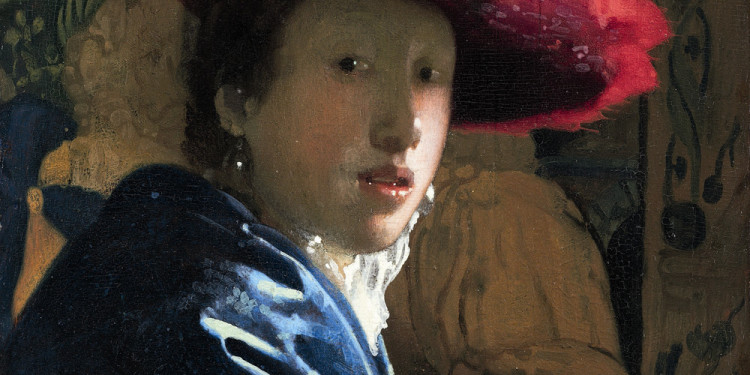 Johannes Vermeer Ragazza con il cappello rosso, 1665/1667 ca. Olio su tela, 23.2 x 18.1 cm National Gallery of Art, Washington