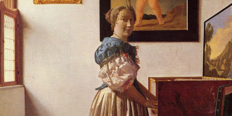 Johannes Vermeer Giovane donna in piedi al virginale, 1670/1673 ca. Olio su tela, 51.7 x 45.2 cm The National Gallery, Londra