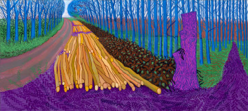 Winter_Timber.jpg David Hockney "Winter Timber", 2009 Öl auf 15 Leinwänden / Oil on 15 canvases Je / each 91,44 x 121,92 cm, gesamt / total 274,32 x 609,60 cm © David Hockney Photo: Jonathan Wilkinson