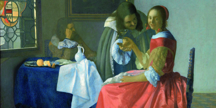 Johannes Vermeer Giovane donna con bicchiere di vino, 1659 – 1660 ca Olio su tela, 78 x 67 cm Herzog Anton Ulrich-Museu, Braunschweig