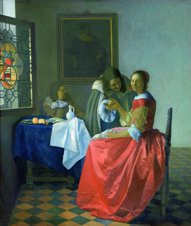 Johannes Vermeer Giovane donna con bicchiere di vino, 1659 – 1660 ca Olio su tela, 78 x 67 cm Herzog Anton Ulrich-Museu, Braunschweig