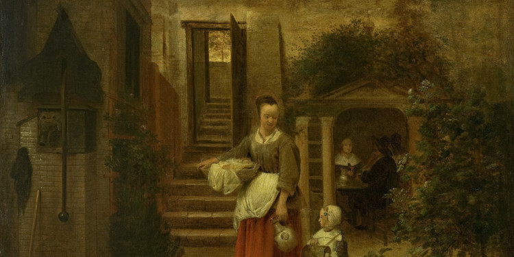 Pieter de Hooch Donna con bambina in cortile, 1658/1660 ca. Olio su tela, 73.5 x 66 cm National Gallery of Art, Washington