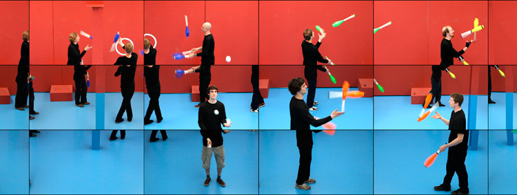 The Jugglers, June 24TH 2012" Still from 18 screen video © David Hockney