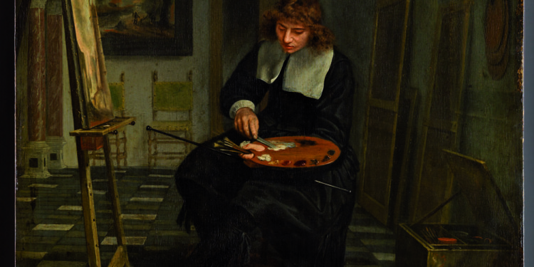 Michiel van Musscher Artista nel suo atelier, 1665 ca. Olio su tavola, 47.3 x 36.5 cm Liechtenstein Museum, Vienna