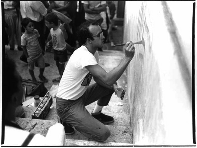 Stefano Fontebasso De Martino Keith Haring arte di frontiera, Roma sett. 1984 ink jet print cm 33 x 48,6
