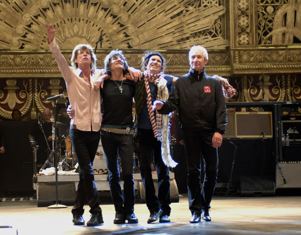 The Rolling Stones during the making of Shine A Light, directed by Martin Scorsese, 2008,USA. Image courtesy of Kevin Mazur/WireImage.