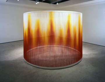 Teresita Fernández, Fire, 2005, silk yarn, steel armature, epoxy, 96 x 144 (diameter) inches.