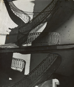 Bill Brandt. Bombed Regency Staircase, Upper Brook Street, Mayfair. c. 1942. Gelatin silver print, 9 x 7 5/8″ (22.8 x 19.4 cm). The Museum of Modern Art. Acquired through the generosity of Clarissa A. Bronfman. © 2012 Bill Brandt Archive Ltd.
