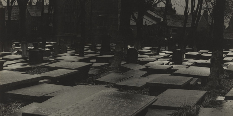 Bill Brandt (British, born Germany. 1904–1983). Haworth Churchyard. 1945. Gelatin silver print. 8 15/16 x 7 11/16″ (22.7 x 19.5 cm). The Museum of Modern Art. Acquired through the generosity of Jon L. Stryker. © 2012 Bill Brandt Archive Ltd.