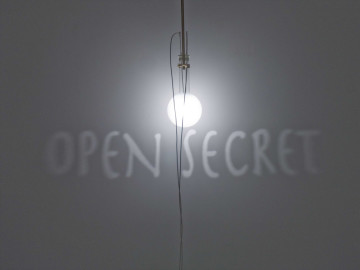 FABRIZIO CORNELI Open Secret, 2008 Bottle dimension cm20x25x35 frosted glass, brass, halogenlamp