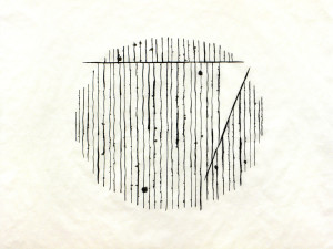 OAN KYU, 'White scratche' I - 2010 cm40x40 Muk ink on oriental paper