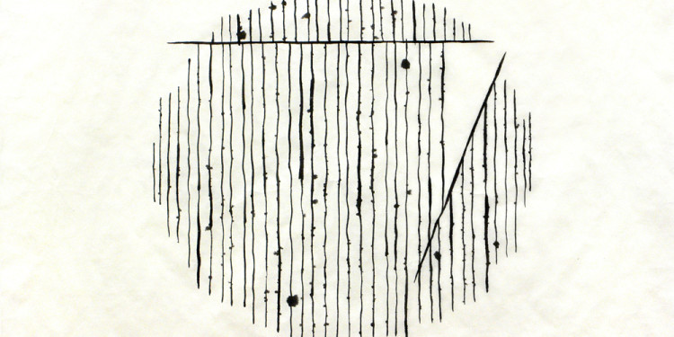 OAN KYU, 'White scratche' I - 2010 cm40x40 Muk ink on oriental paper